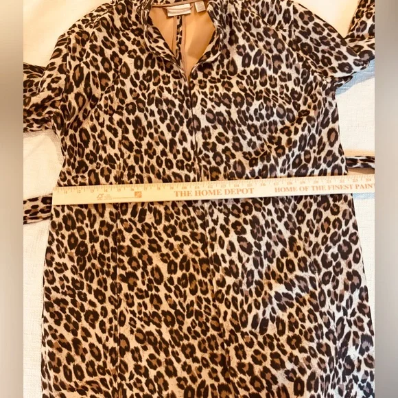 Chico’s Leopard Pattern Coat w/ Belt Women’s Size 2 Statement Bold RN #79984 - Picture 9 of 13